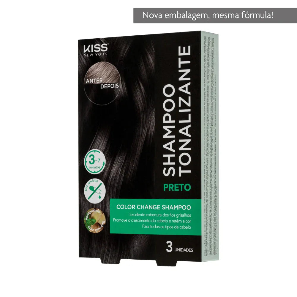 Shampoo Tonalizante Color Change Preto - Kiss New York