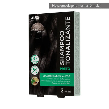 Shampoo Tonalizante Color Change Preto - Kiss New York